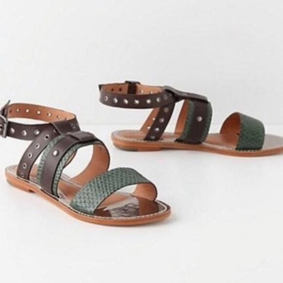 5/$30 Anthro Leifsdottir Strappy Gladiator Sandals Sz 38 - Picture 1 of 7